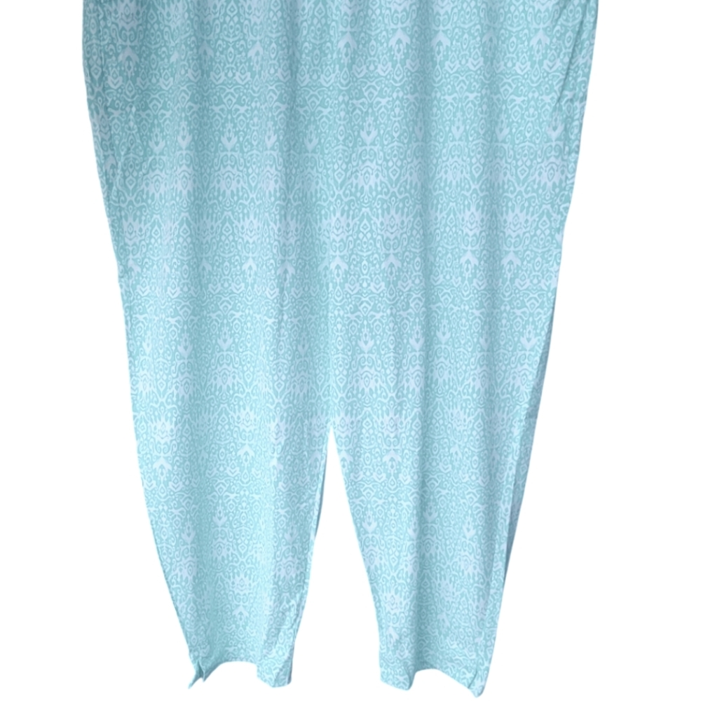Coolibar Perissa UPF50+ Aire Tapered Pants Cropped Blue White Floral Size XL - Picture 5 of 15